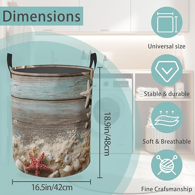 Laundry Basket With Handle, Dirty Clothes Laundry Hamper, Oxford Cloth Bin Storage Organizer for Toy Collection