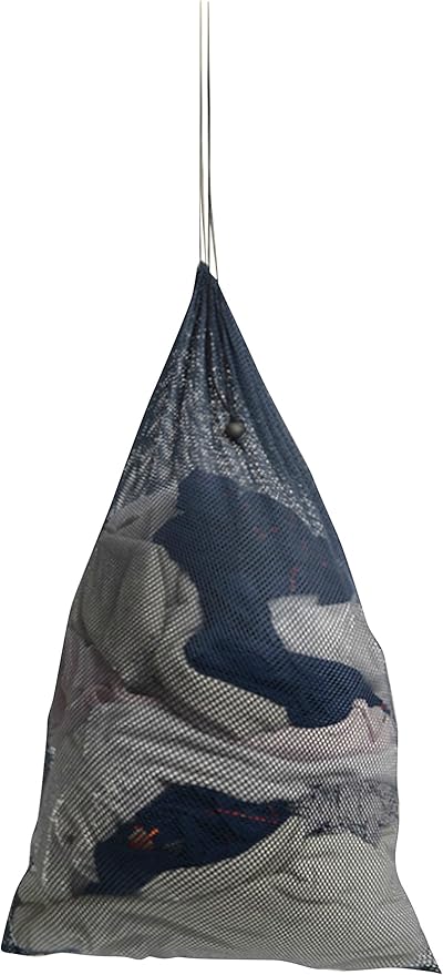 Premium Heavy-Duty Mesh Laundry Bag - Clothes Hamper w/Drawstring - Home & College Essentials Navy Blue (36"x24")