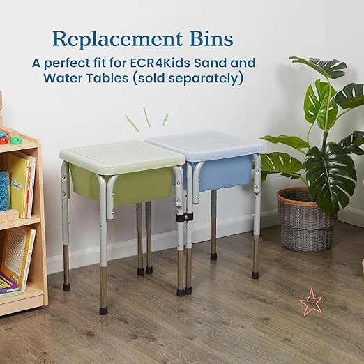 ECR4Kids Stackable Square Bins with Non-Snap Lids, Multipurpose Organization, Fern Green, 4-Pack