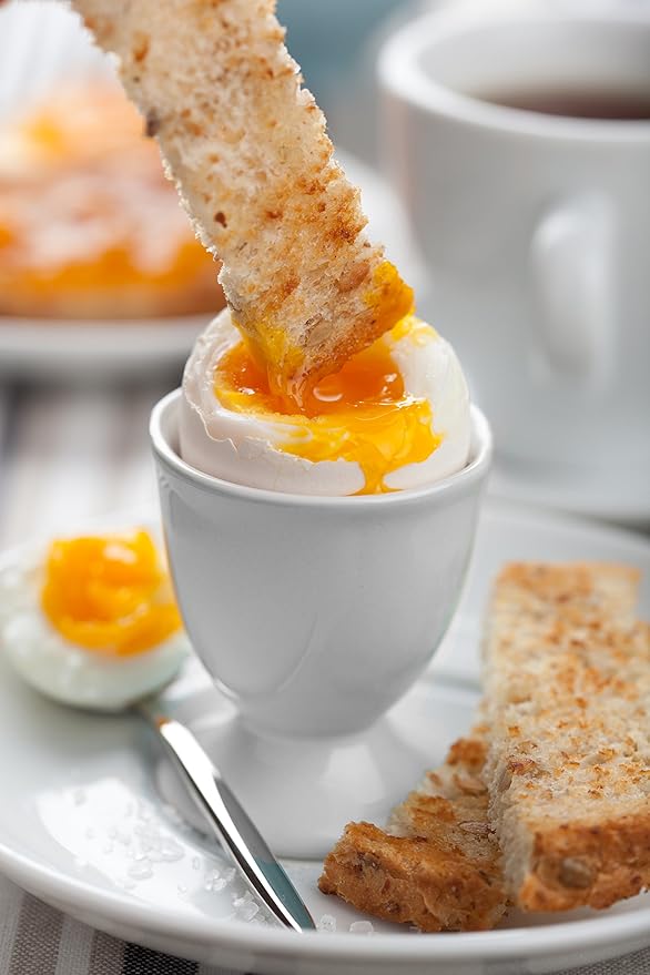 HIC Kitchen Single Egg Cup, Fine White Porcelain