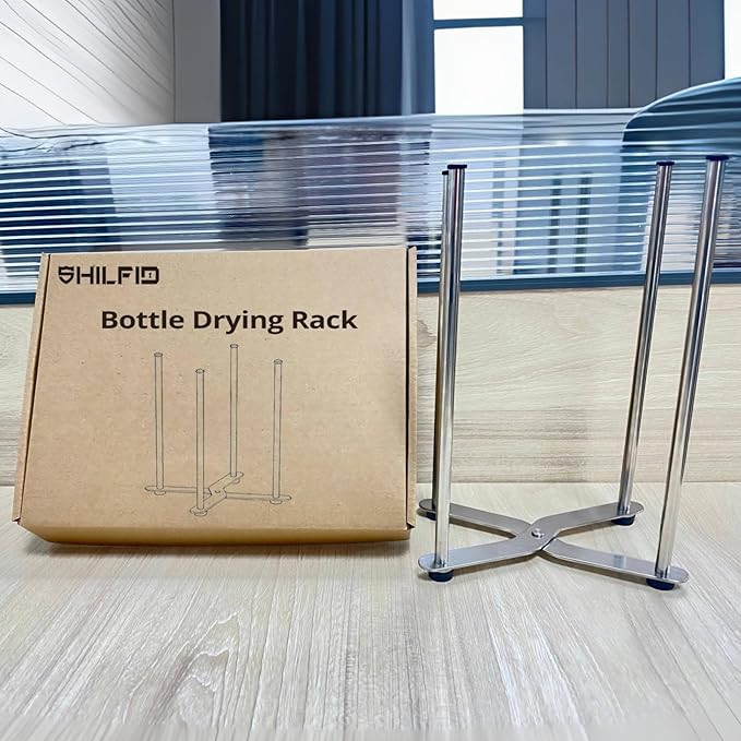 Plastic Bag & Bottle Drying Rack, Multifunctional Wine Decanter Holder, Collapsible Countertop Stand