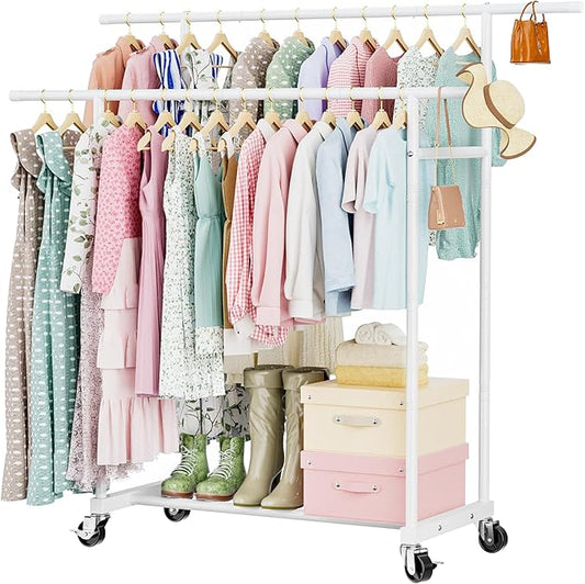 Abiglifty Double Rods Clothes Rack