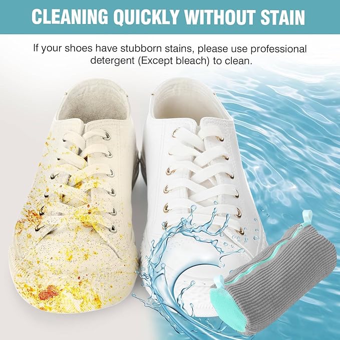 Shoe Washing Machine Bag for Cleaning, 2 360°Protect Sneaker Laundry Bag for Shoes Reusable Durable Fibers Adjustable Washer Bag with Zipper for Tennis Gym Sneakers Shoe Dryer (Grey)