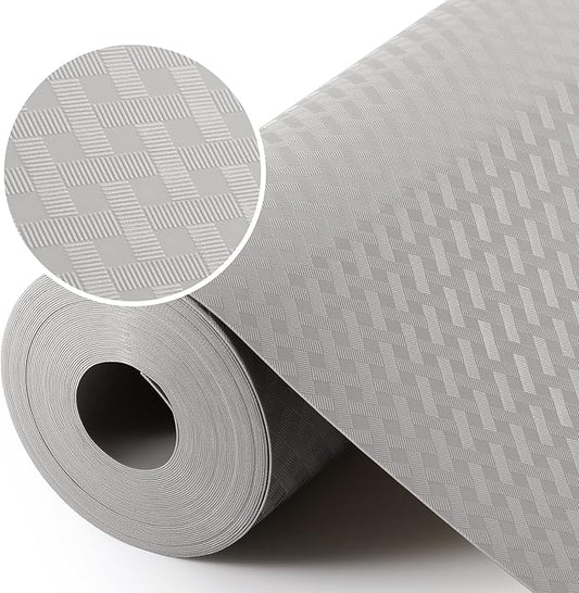 Light Gray Shelf Liners for Kitchen Cabinets Refrigerator Liners Waterproof & Oil-Proof Kitchen Cupboard Liner Drawer Mats EVA Material Non Adhesive Fridge Liner for Shelves 17.5 x 393.7 Inches