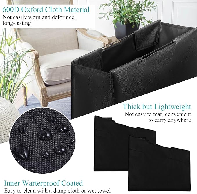 3 Pcs Black Hypotenuse Laundry Sorter Replacement Bags Hamper Cart Removable Replacement Bags Laundry Storage Organizer Bag Hamper Liner, No Hooks (14.76 x 8.66 x 23.23 Inch)