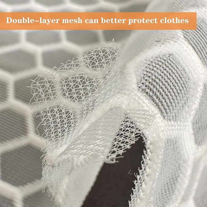 6 Pack Laundry Bag, Durable Big Honeycomb Mesh Laundry Bags Suitable for Delicate Clothes Washing (3 Large, 3 Medium) White