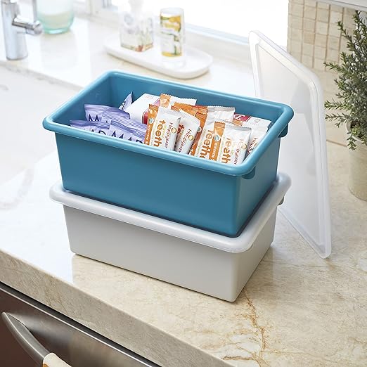 ECR4Kids Cubby Storage Bin with Lid, Multipurpose Organization, Contemporary, 10-Piece