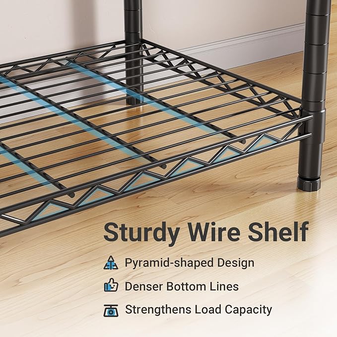 VIPEK R2 Mini Rolling Clothes Rack Heavy Duty Clothing Rack for Hanging Clothes Adjustable Portable Closet Metal Clothes Racks with Wheels Double Rods Side Hooks, Freestanding Garment Rack, Black