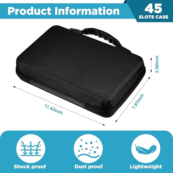 Teenyyou 45 Slots Insulin Peptide Fridge Carrying Case Vial Holder Storage Protector Bag, Fits Standard 10ml Vials, Insulin Cooler Travel Kits Case Organizer Diabetes Protector(Black)