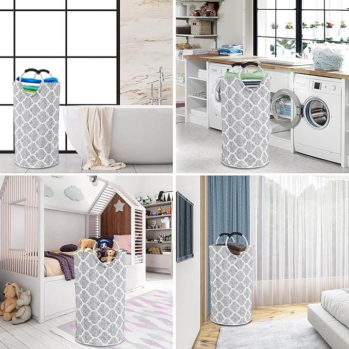 Dalykate Extra Large Laundry Basket 115L Collapsible Oxford Fabric Laundry Hamper Foldable Clothes Laundry Bag with Handles Waterproof Washing Portable Dirty Clothes Basket for College Dorm, Family