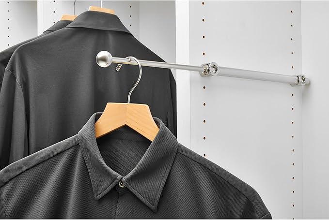 Rev-A-Shelf 14" Pull Out Valet Rod, Extendable Sliding Clothes Storage Hanging Rack with Mounting Hardware, Chrome, CVR-14-CR (2 Pack)