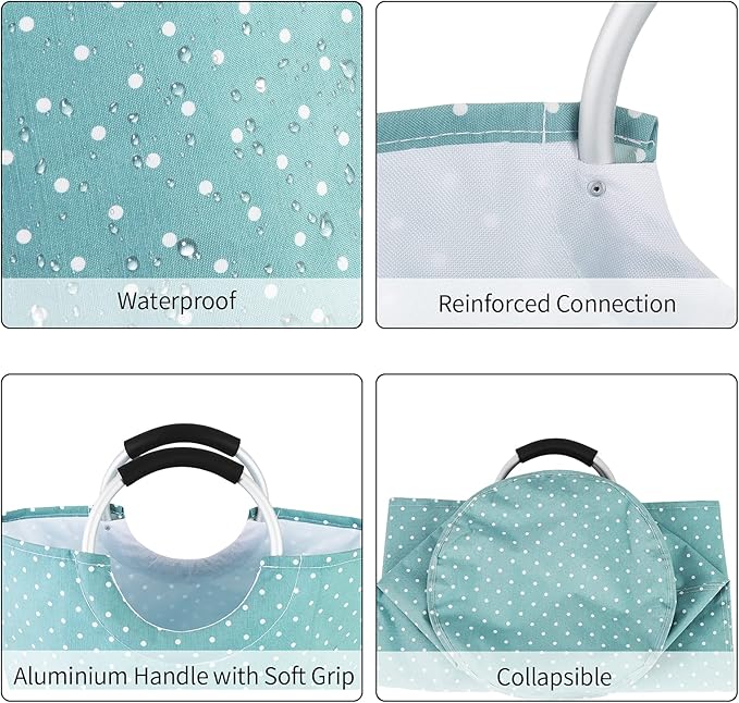Dalykate Large Laundry Basket 82L Collapsible Oxford Fabric Laundry Hamper Foldable Clothes Laundry Bag with Handles Waterproof Washing Bin Portable Dirty Clothes Basket for College Dorm, Family