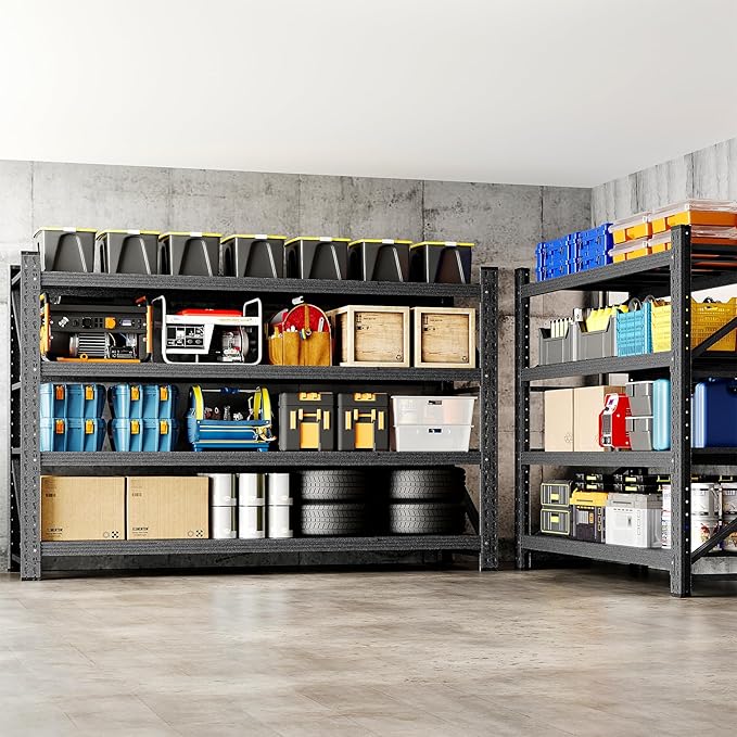 BYNSOE 48" W Storage Shelves 3000lbs Garage Metal Shelving Heavy Duty Garage Shelves Adjustable Storage Shelves for Industrial, Factory,48" W X 24" D X 69" H