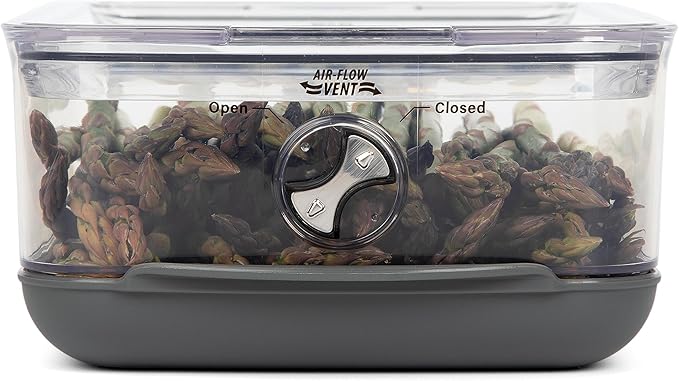 Progressive ProKeeper Stackable Produce ProKeeper Storage Container with Stay-Fresh Vent System (PKS-907 (3 qt Medium Produce))