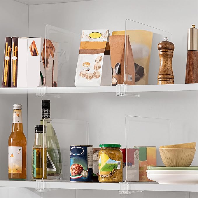 HBlife 𝟭𝟮 𝗜𝗻𝗰𝗵𝗲𝘀 𝗧𝗮𝗹𝗹 [𝗘𝘅𝘁𝗿𝗮 𝗧𝗮𝗹𝗹 𝗩𝗲𝗿𝘀𝗶𝗼𝗻] Clear Shelf Dividers, 2 Pack Purse Organizer for Closet Perfect for Sweater, Shirts, Handbags, Acrylic Bookshelf for Organization