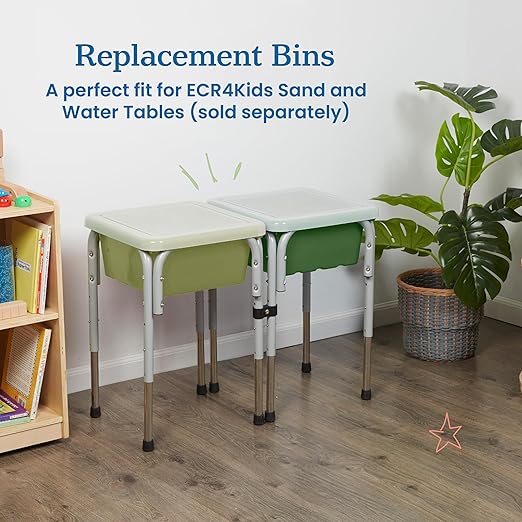 ECR4Kids Stackable Square Bins with Non-Snap Lids, Multipurpose Organization, Hunter Green, 4-Pack