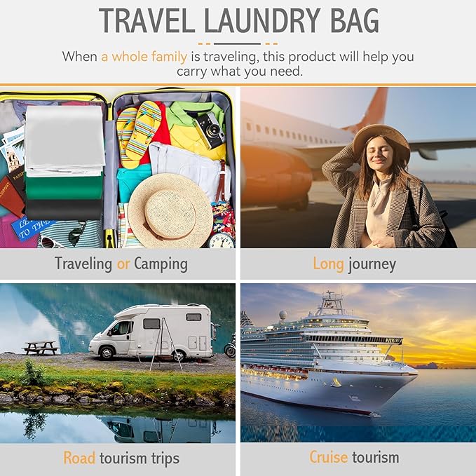 Isink Extra Large Heavy Duty Laundry Bag - 28" x 40", Travel Laundry Bag for Dirty Clothes, Camping (White)