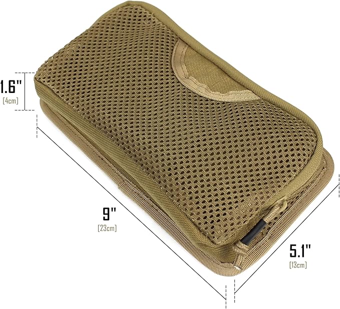 LIVANS Tactical Mesh Zipper Pouch, Modular Insert Panel Organizer EDC Utility Storage Pocket with Hook-N-Loop Fasteners for Backpack Bag Accessories