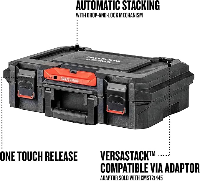 CRAFTSMAN TRADESTACK System Tool Box, Water Resistant Tool Storage, with 6 Small Parts Containers, 21 Inch (CMST21415)
