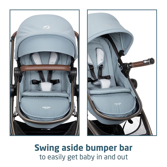 Maxi-Cosi Zelia™ Luxe 5-in-1 Modular - Baby Travel System Car Seat and Stroller, Infant Car Seat and Stroller Combo, Baby Car Seat and Stroller Combo in New Hope Grey