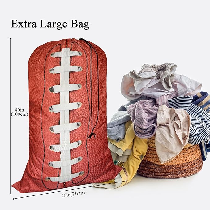 Swono Football Laces Laundry Basket Clothes Hamper Bag Close Up Of American Soccer Collapsible Dirty Clothes Storage Laundry Organizer