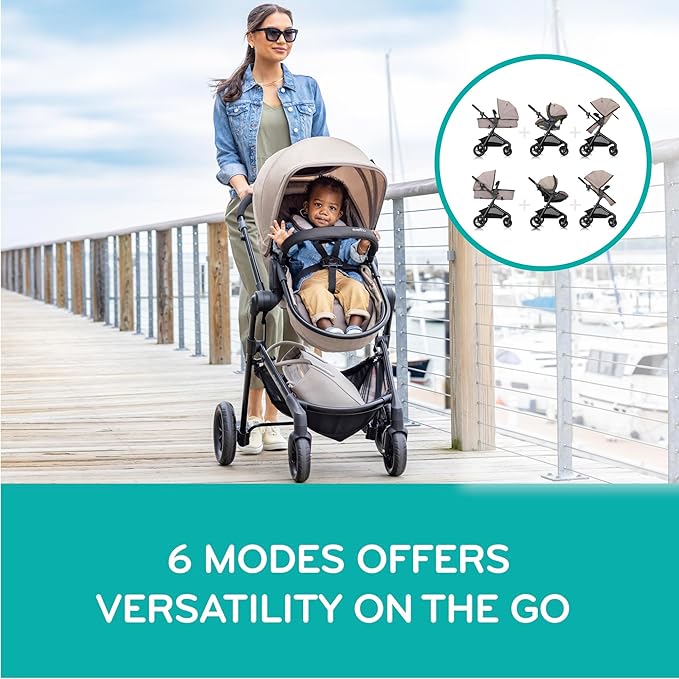 Evenflo Pivot Modular Travel System with LiteMax Preemie and Infant Car Seat (Dusty Rose Pink)