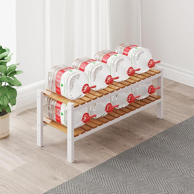 Bamboo Shoe Rack Organizer for Closet and Entryway-Space-Saving Narrow Shoe Stand-Versatile Shoe Holder for Door or Closet Shelf,Garage Bedroom can Freely Stack DIY Small Shoe Racks 3 Tier Mixed color