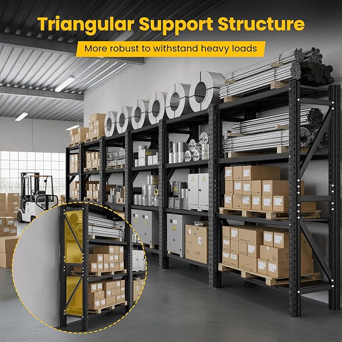 Heavy Duty Garage Shelving, 36" W x 16" D x 71" H, 3000 LBS Capacity, 4-Tier Adjustable Metal Storage Shelves, Reinforced Steel Storage Rack for Garage, Basement, Utility Room