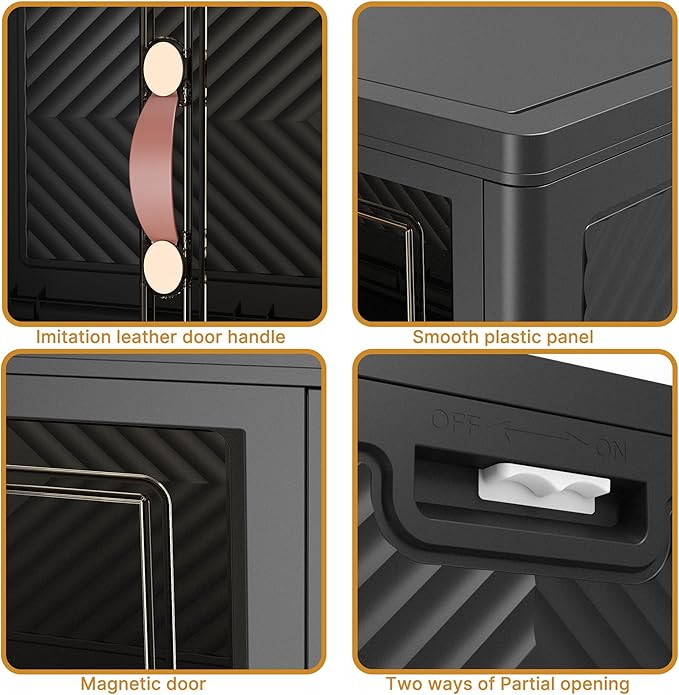 UAMFURI Extra Large Stackable Storage Bins with Lids & Wheels, Foldable Plastic Storage Bins (1, Black, 30"×20"×80"，840QT)