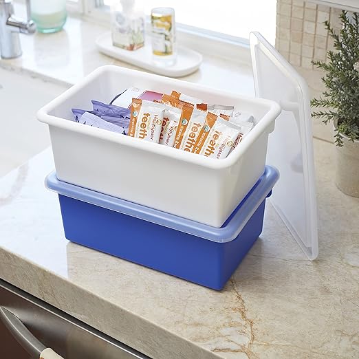 ECR4Kids Cubby Storage Bin with Lid, Multipurpose Organization, Assorted, 10-Piece
