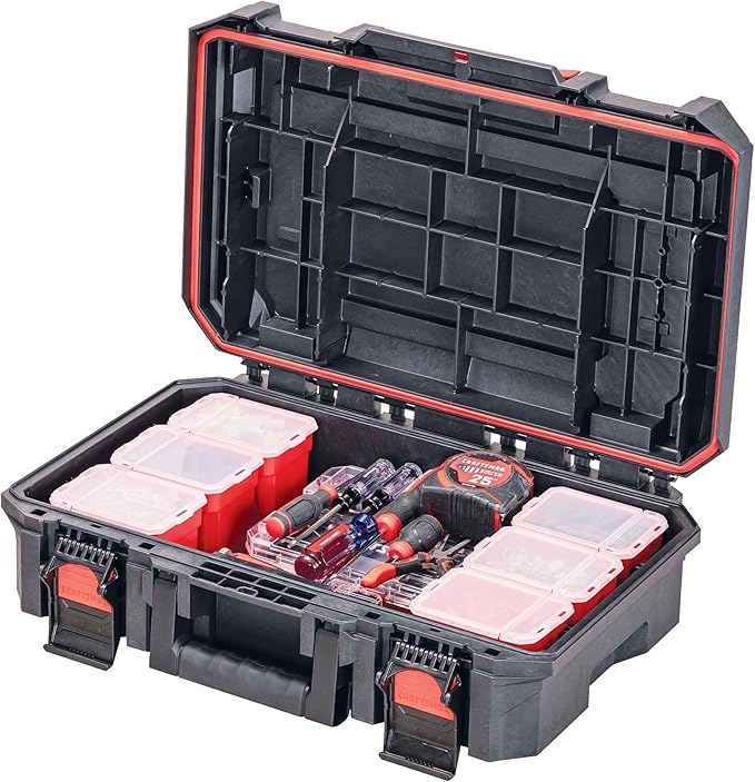 CRAFTSMAN TRADESTACK System Tool Box, Water Resistant Tool Storage, with 6 Small Parts Containers, 21 Inch (CMST21415)