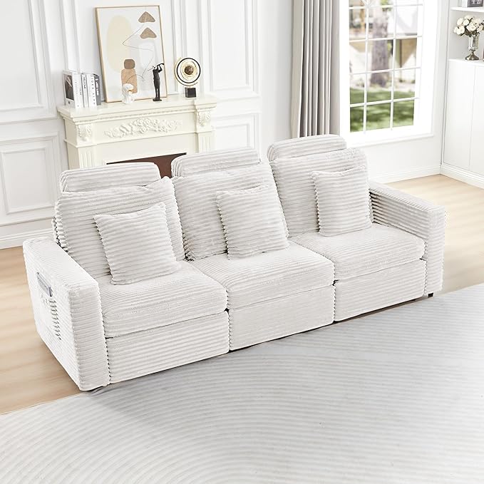LEVNARY Modular Armless Chair Set of 2, Faux Rabbit Fur Upholstered Single Seat for Sectional Sofa Expansion (White)