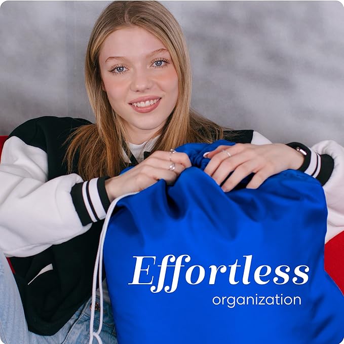 Handy Laundry Extra Large Heavy Duty Laundry Bag – 30" x 40" Durable Nylon, Locking Drawstring Closure, Machine Washable, Fits Laundry Basket, Travel & Dorm Dirty Clothes Organizer, Royal Blue