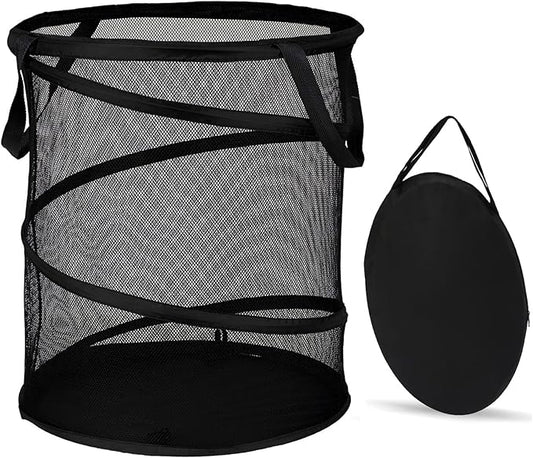 BATTOO Collapsible Laundry Baskets, Foldable Hamper for Laundry, Extra Large Pop Up Laundry Hamper 113L with Portable Bag Mesh Clothes Hamper for Bathroom, Campout, Dorm or Travel