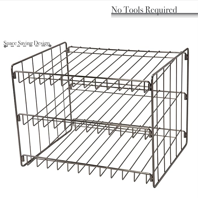 Kitchen Details 3 Tier Can Organizer | Canned Food Storage Rack | Kitchen Cabinet and Pantry Organization | Holds 36 Cans | Space Saving | Onyx