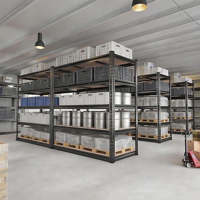 Garage Shelving Heavy Duty, 2450LBS Metal Storage Shelves 5 Tier, Adjustable Shelving Unit 36" W x 16" D x 72" H, Boltless Garage Storage Rack for Garage Basement, Pantry, Warehouse 1Pcs