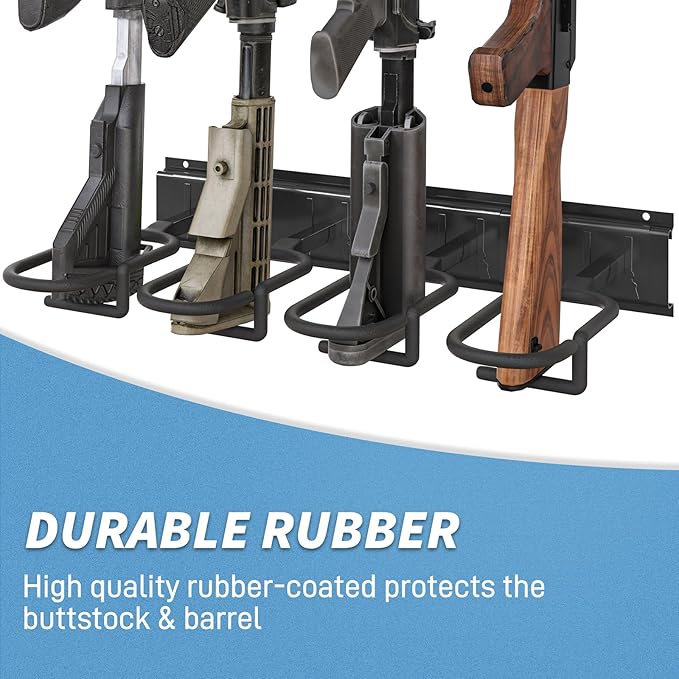 Gun Rack Wall Mount, Aluminium Alloy Gun Racks for Wall, Adjustable 4/8/12 Slot Indoor Gun Racks Securely Hold Shotguns Rifles Rack