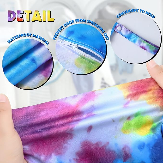 Shappy 2 Pack Large Travel Laundry Bags, Large Wet Dry Waterproof Dirty Clothes Bag for Suitcase, Swimsuit Beach Gym College Dorm Wet Bag(Tie Dye Style)
