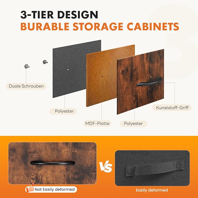 Sweetcrispy Dresser for Bedroom with 8 Storage Drawers, Large Fabric Storage Tower Organizer, Chest of Drawers with Metal Frame Wooden Top for Closet, Living Room, Entryway, Tank