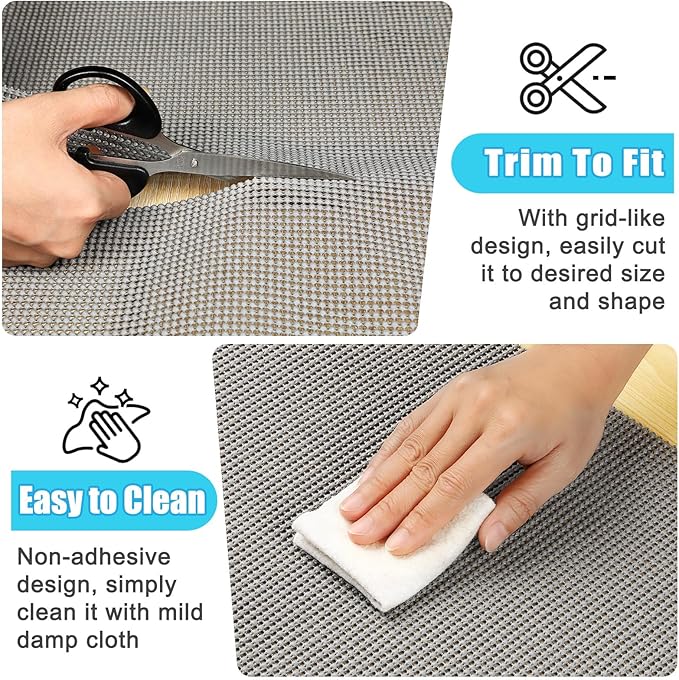 Songrey Non-Adhesive Drawer and Shelf Liner, Non Slip Cabinet Liners, Protect Kitchen Cupboard, Bathroom Drawers, Breathable, Thick Strong Grip mat (23.6IN x 30FT, Dark Gray)