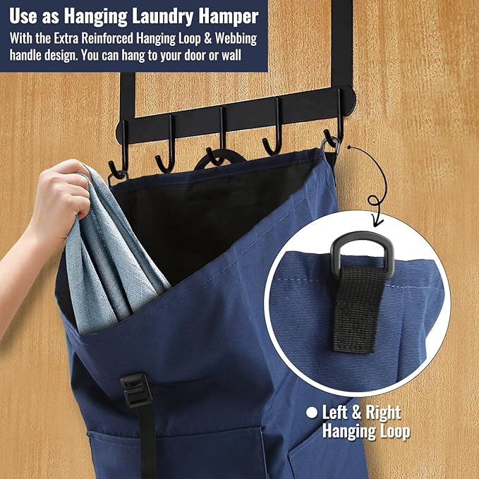 Laundry Backpack Bag 125L Extra Large, Heavy Duty for College Dorm & Apartment, Durable Thick Material Laundry Hamper with Padded Straps for Easy Carry, 3 Pockets for Travel & Laundromat (Dark Blue)