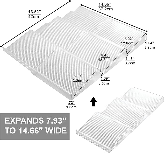 BaHoki Essentials 3 Tier Spice Rack- Kitchen Drawer Organizer - Clear Plastic Storage Rack for Kitchen Pantry - Perfect for Salt, Pepper, Spices and Seasonings (Pack of 2)