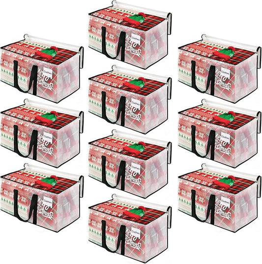 BlissTotes Clear Moving Bags Heavy Duty, 93L Extra Large Storage Bags with Zipper & Reinforced Handles, Waterproof PP Moving Totes for Clothes, Bedding, Comforters, Space Saving Storage (8 Pack)