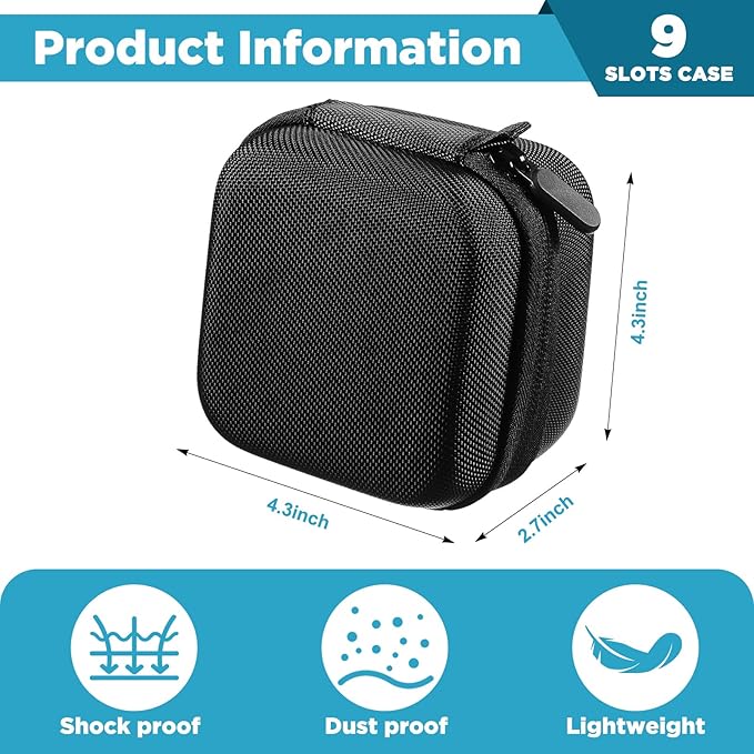 Teenyyou 9 Slots Insulin Peptide Fridge Carrying Case Vial Holder Storage Protector Bag, Fits Standard 10ml Vials, Insulin Cooler Travel Kits Case Organizer Diabetes Protector(Black)