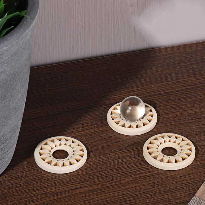 20 Pcs Decorative Egg Holder Wooden Egg Holder Wood Sphere Stand Crystal Ball Display Stand Small Round Wooden Sphere Stands for Decorative Eggs Gemstone Balls