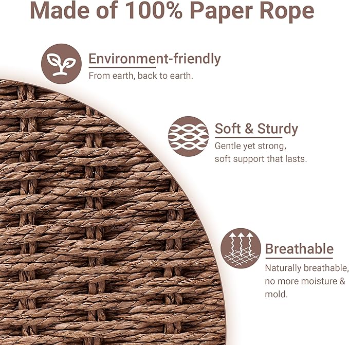 Wicker Baskets for Organizing, Pantry Baskets with Built-in Handles, Handwoven Wicker Storage Basket, Paper Storage Bins for Shelves, Small - 2pcs, Brown