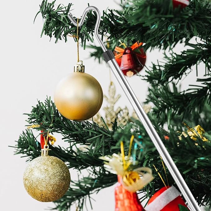 Clothes Hook Pole, High Reach Garment Hook for Hanging Clothes Light and Plants Extendable from 35" to 50" Made of Stainless Steel Tube with Sponge Handle(1)