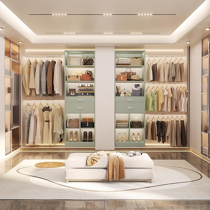 Besiost Closet System, Built in,Not Free Standing, Enclosed Storage Volume: 2.58 ft³, Crab Green