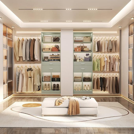 Besiost Closet System, Built in,Not Free Standing, Enclosed Storage Volume: 2.58 ft³, Crab Green