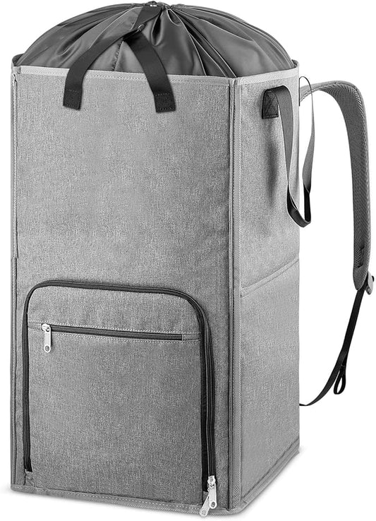 Laundry Backpack Bag, Bukere Extra Large 2 in 1 Laundry Hamper Basket for College Students Dorm Essentials, Adjustable Shoulder Straps, Freestanding Laundry Bag